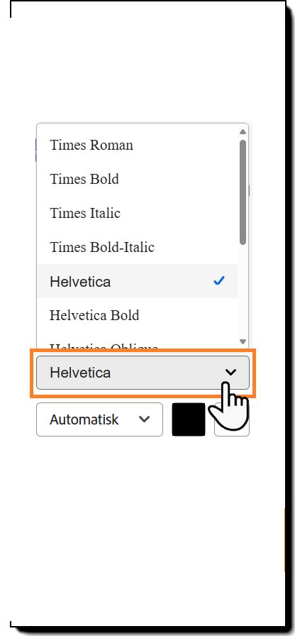 Sektionen Tekstformat i indstillingerne for feltkonfiguration, der fremhæver indstillingerne for skrifttypestil.