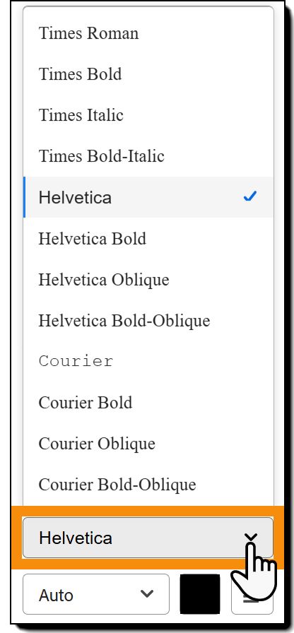 De sectie Tekstindeling van de opties voor veldconfiguratie met de opties voor lettertypestijl gemarkeerd.
