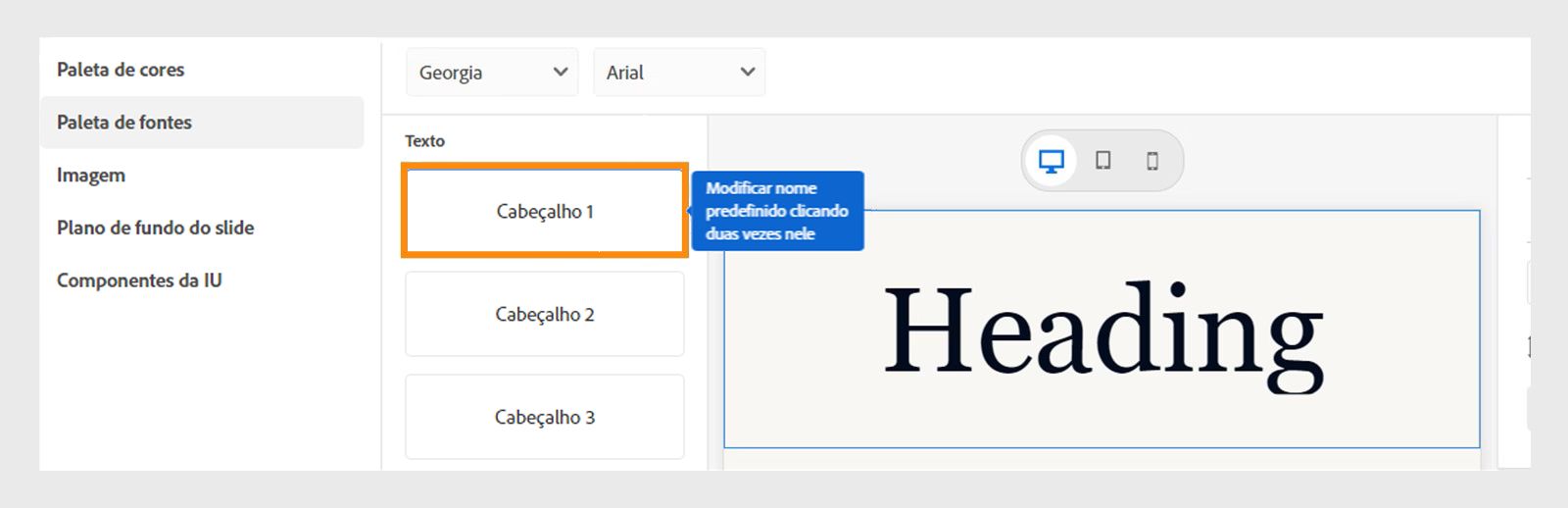 Alterar as predefinições de texto