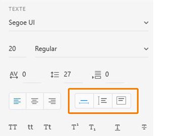 Basculement entre texte de point et texte de zone
