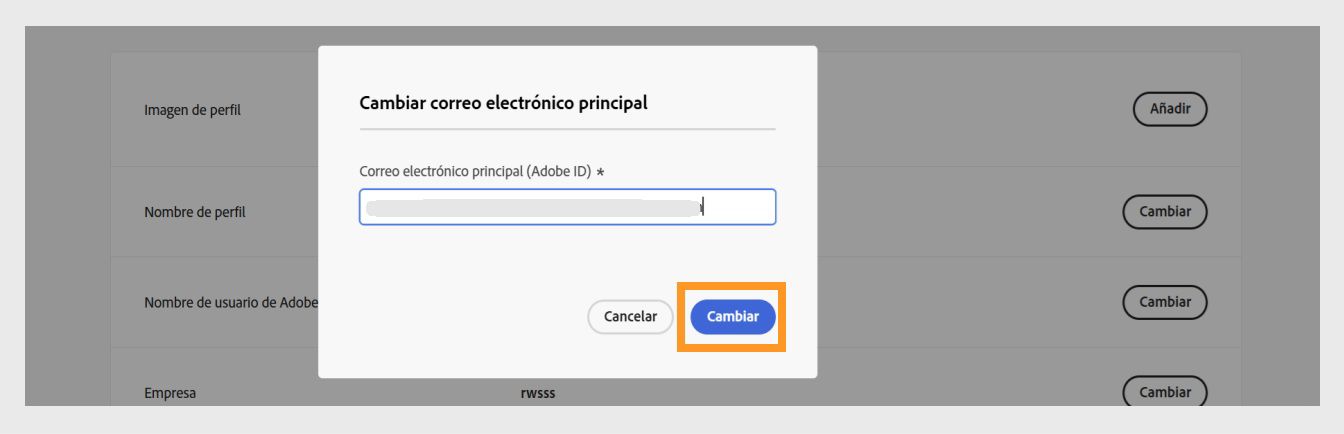 El cuadro de diálogo Confirme su correo electrónico con un campo para introducir el código de verificación y el botón Verificar resaltado.