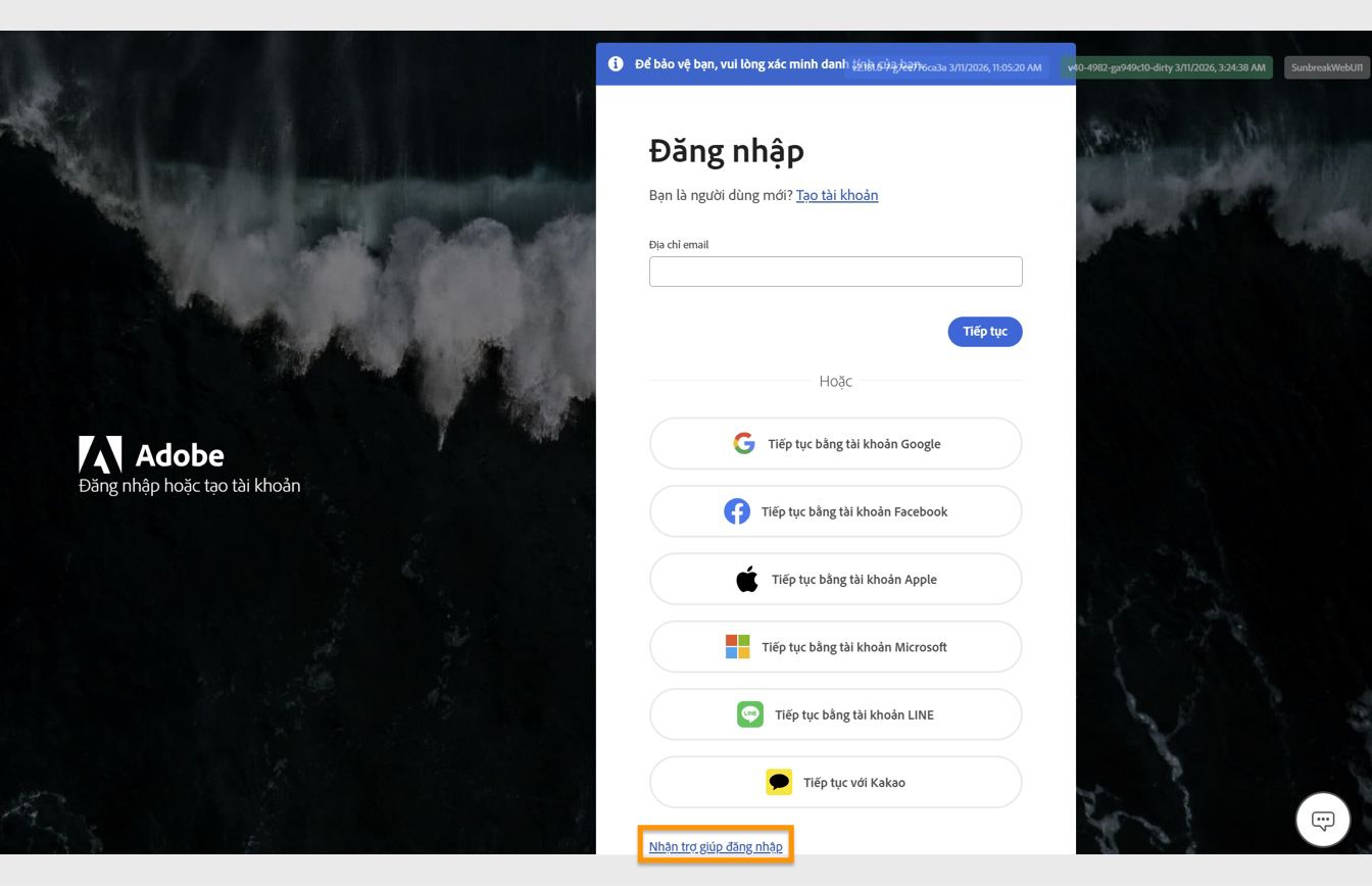 Nút Trợ giúp đăng nhập ở cuối cửa sổ Đăng nhập cung cấp tùy chọn đặt lại mật khẩu tài khoản của bạn. 