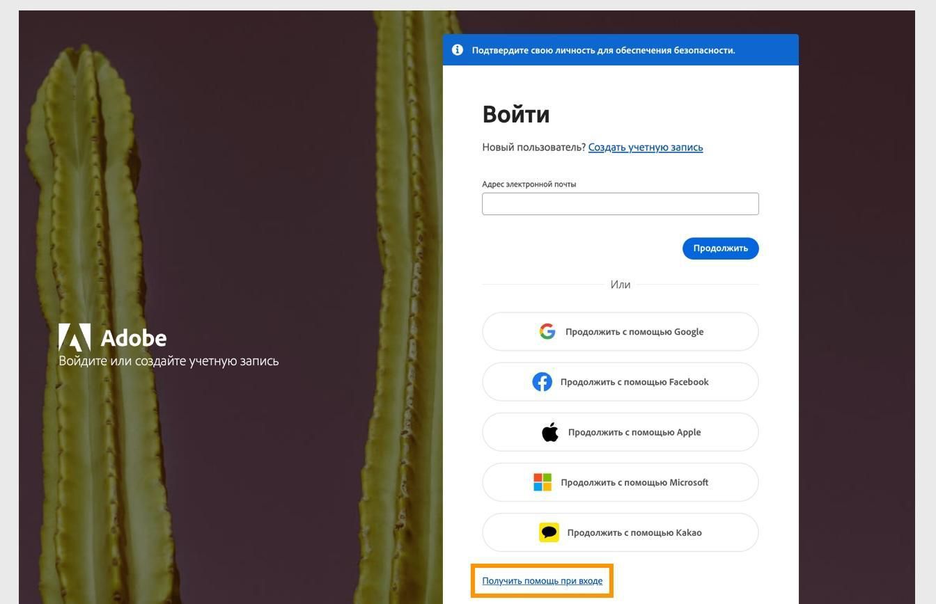 Кнопка «Получить помощь при входе», расположенная в нижней части окна входа, предоставляет возможность сбросить пароль учетной записи. 