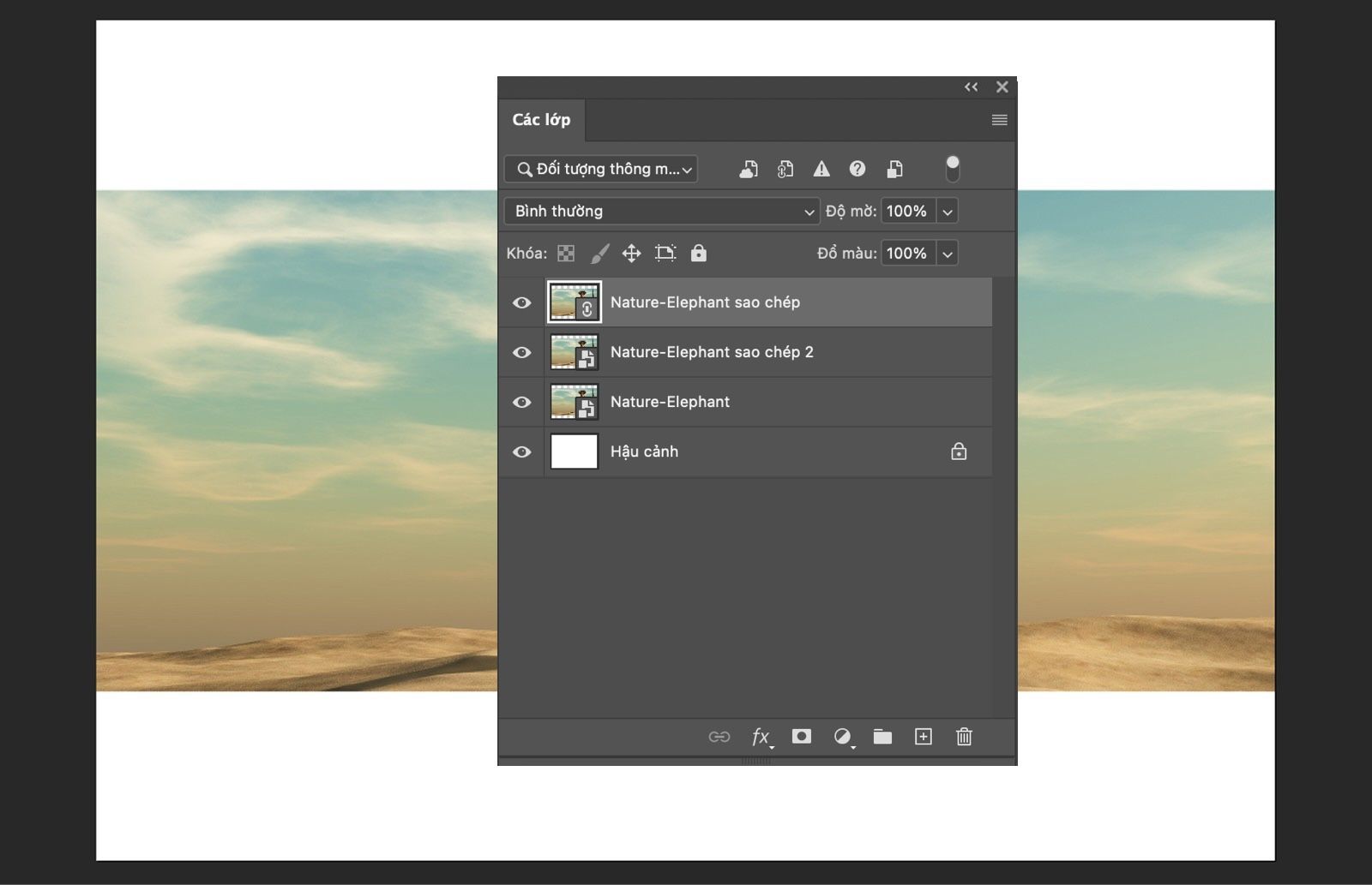 Bảng Lớp hiển thị Đối tượng thông minh gốc, được liên kết và độc lập, cùng với nền tài liệu.