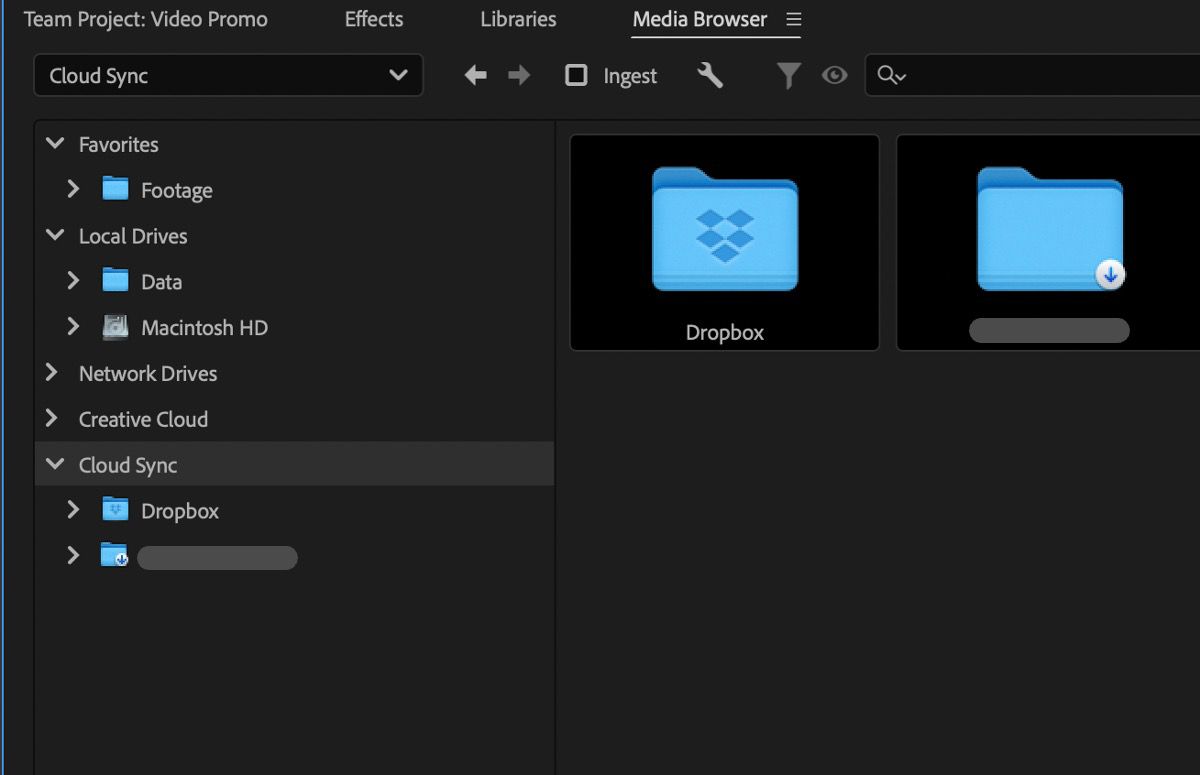 El panel Media Browser para examinar está abierto y hay options para importar archivos de medios.
