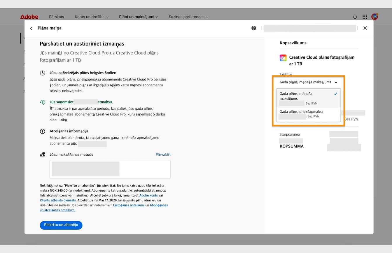Logs Pārskatīt un apstiprināt izmaiņas, kurā redzama izcelta nolaižamā izvēlne Saistības, kas atrodas sadaļā Kopsavilkums.