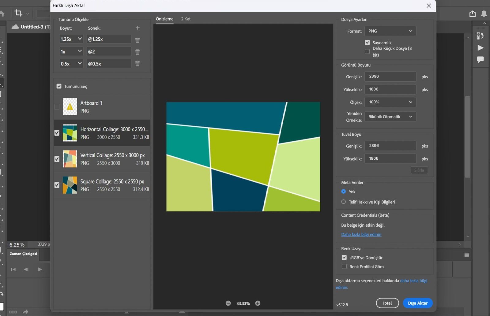 Dosyayı adlandırma ile konum, format ve dışa aktarma ayarlarını seçme seçeneklerini içeren açık Farklı Kaydet iletişim kutusu.
