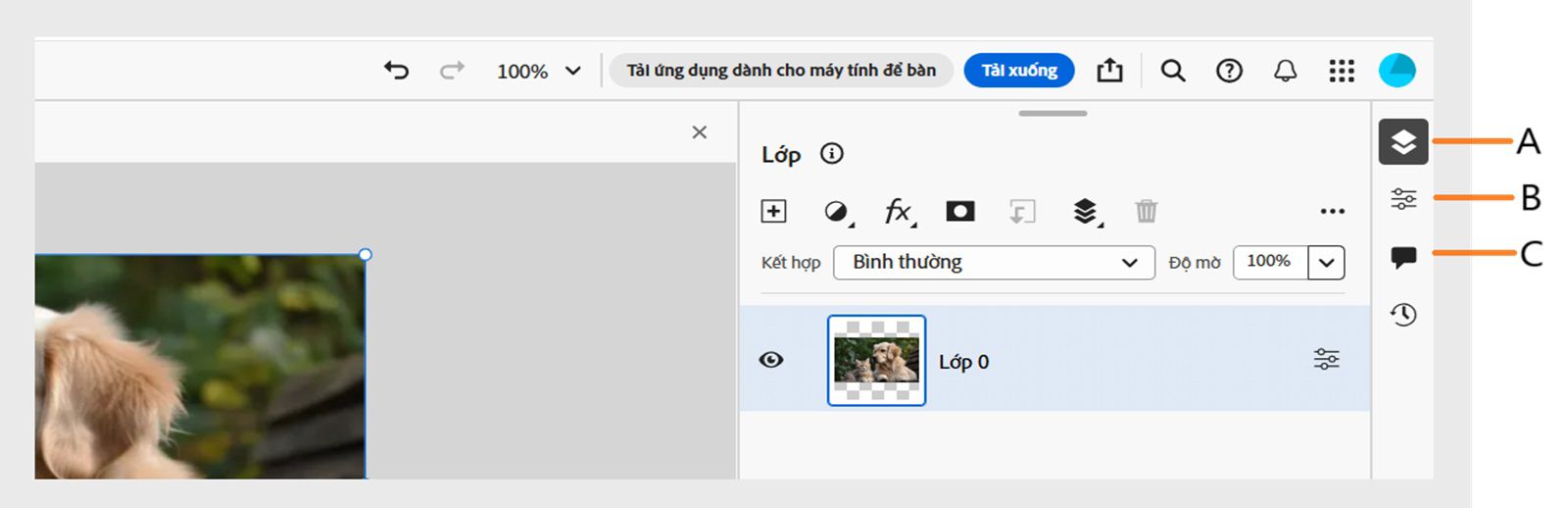 Thanh tác vụ hiển thị khung chú thích cho bảng Lớp, bảng Thuộc tính lớp và bảng Nhận xét ở bên phải màn hình.