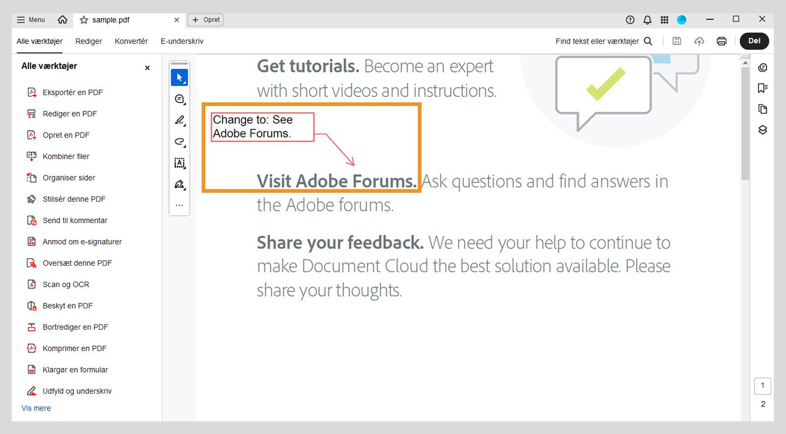 Tekstboksen sammen med slutpunktslinjen er synlig i PDF'en.