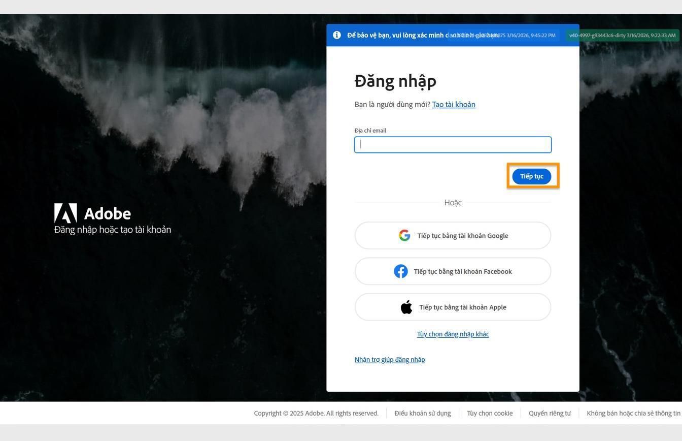 Trường nhập địa chỉ email, có sẵn ở phía bên phải của trang đăng nhập, cho phép bạn nhập địa chỉ email và đăng nhập vào tài khoản của mình. 