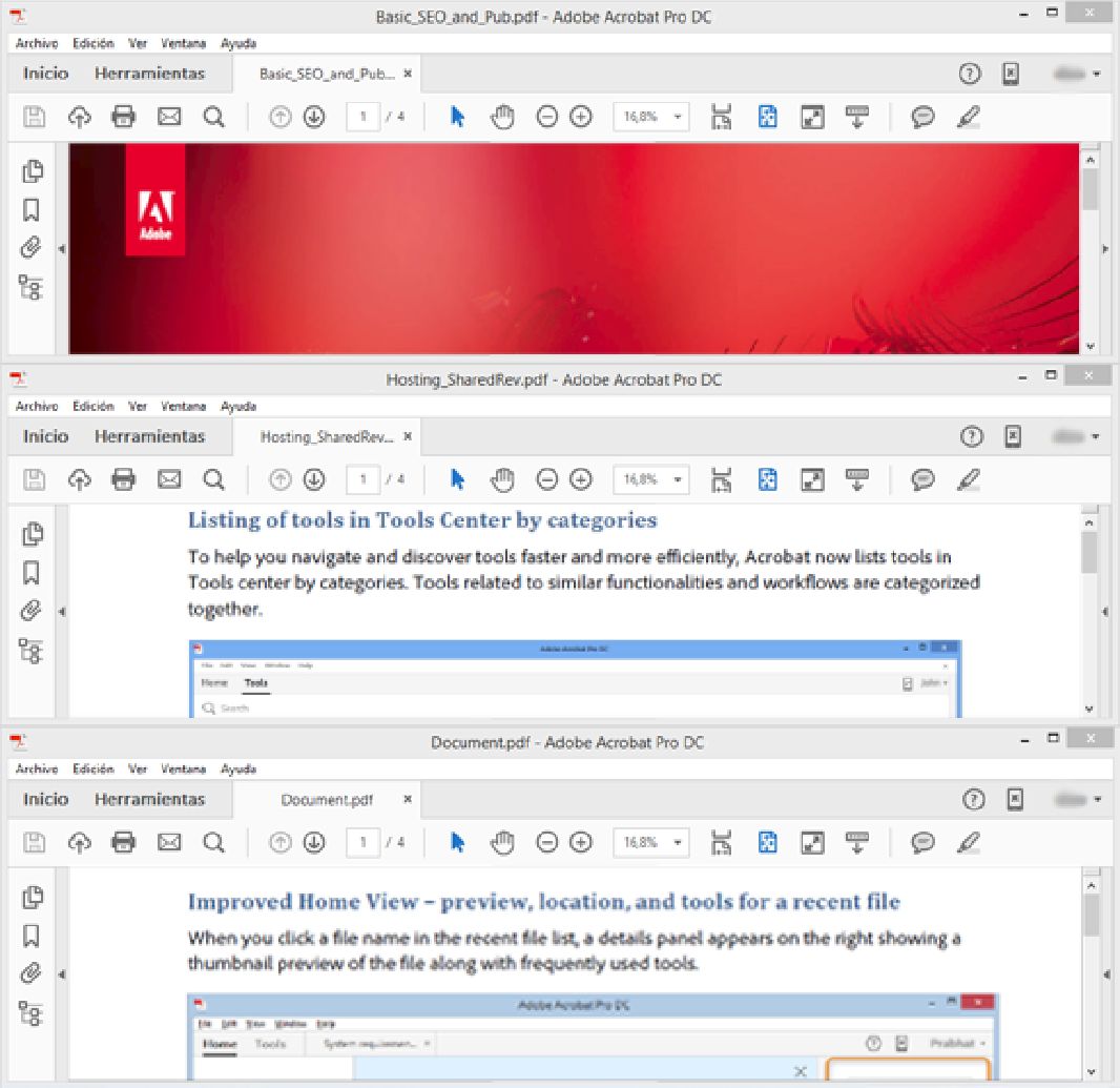 Organizar pestañas del mosaico horizontalmente