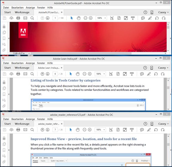 Registerkarten untereinander anordnen