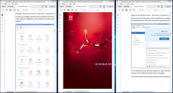Eksempel på side ved side loddrett i Acrobat