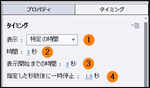 タイミングインスペクタープロパティ