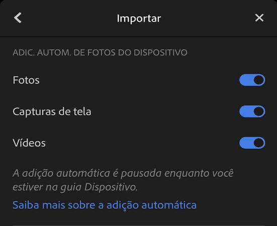 Adicionar captura de tela automaticamente