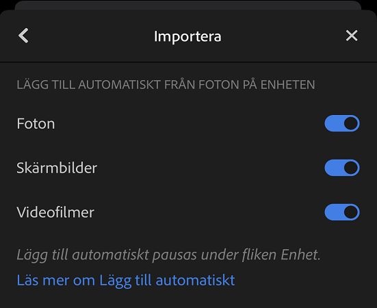 Lägg till skärmbild automatiskt