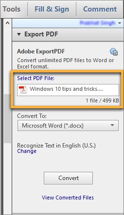 Export selected PDF