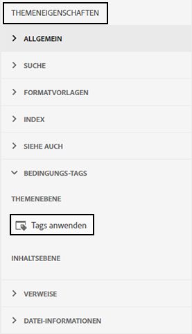 Dialogfeld Bedingungs-Tags
