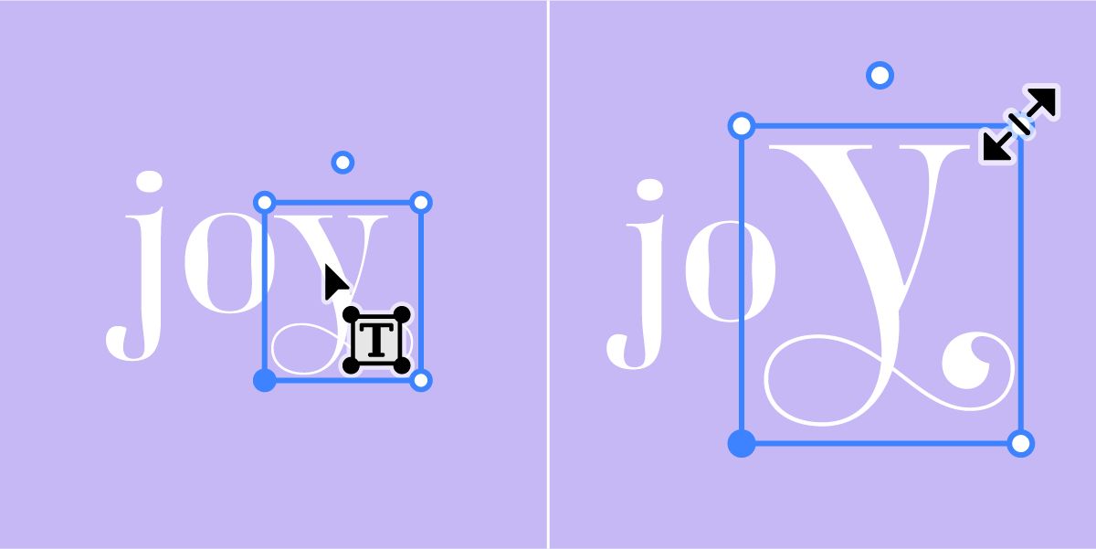 文字タッチツールを使用して単語の文字を変更します