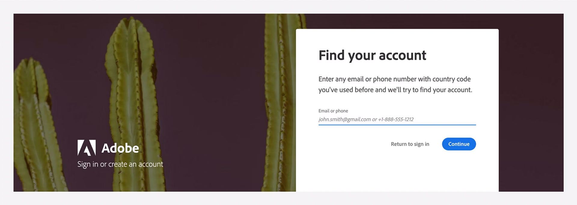 הקלד את כתובת הדואייל או מספר הטלפון הרשומים שלך כדי למצוא את חשבונך.