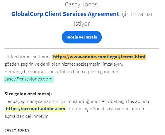 Alıcıya gönderilen E-postadaki dönüştürülmemiş bağlantılar