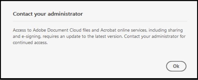 Mise à jour de l’ancienne version - Administrateurs uniquement