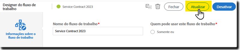 Atualizar o fluxo de trabalho