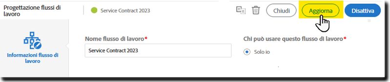 Aggiornare il flusso di lavoro