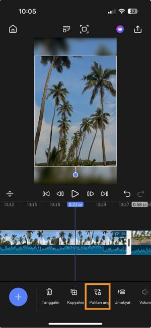 Gamitin ang opsyon na Replace para mabilis na mapalitan ang clip nang hindi nire-reedit ang timeline mo.