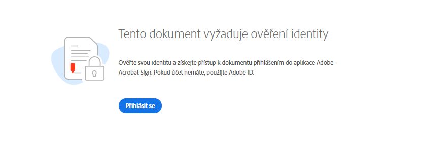 Výzva k ověření službou Acrobat Sign