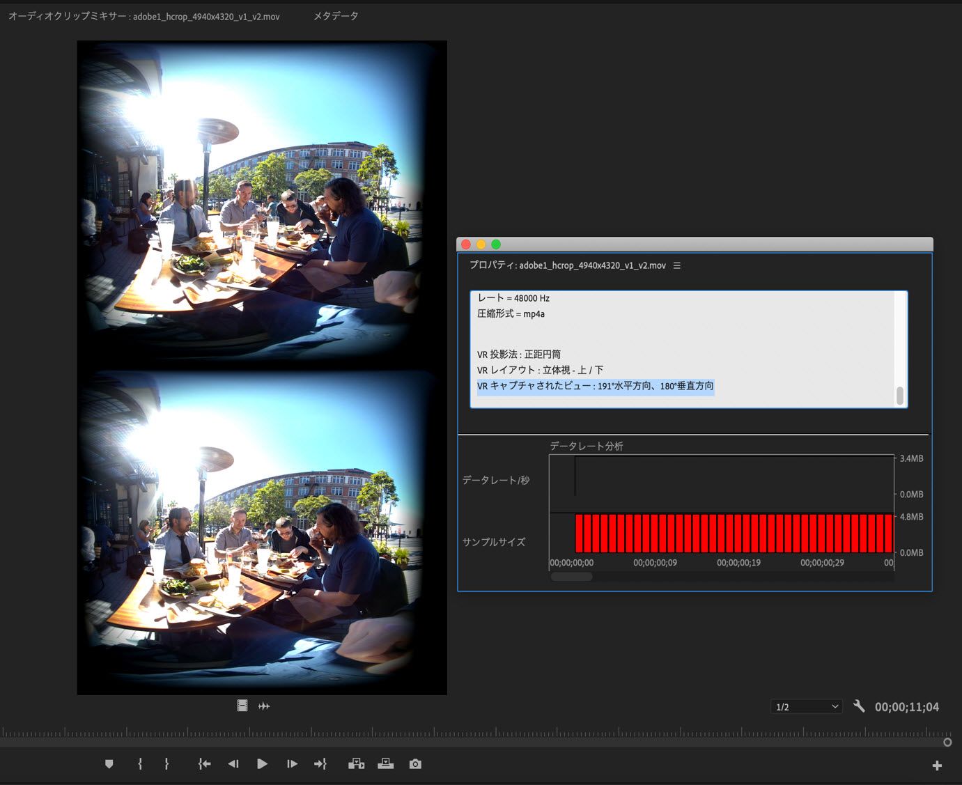 Premiere Pro での VR 編集について説明します