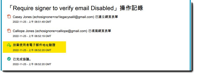 已停用電子郵件驗證稽核報告