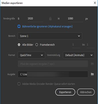 Exportieren von Videodateien
