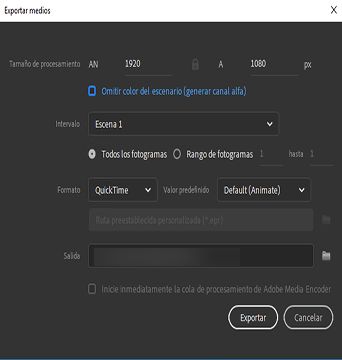 Exportación de archivos de vídeo