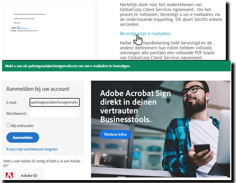 Webformulier e-mailbevestiging e-mail en verificatieverzoek