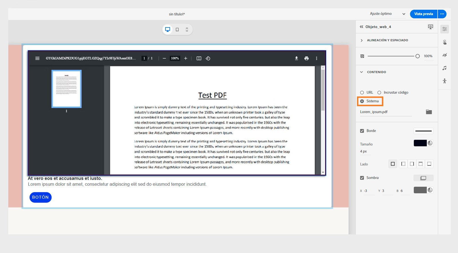 PDF como objeto web