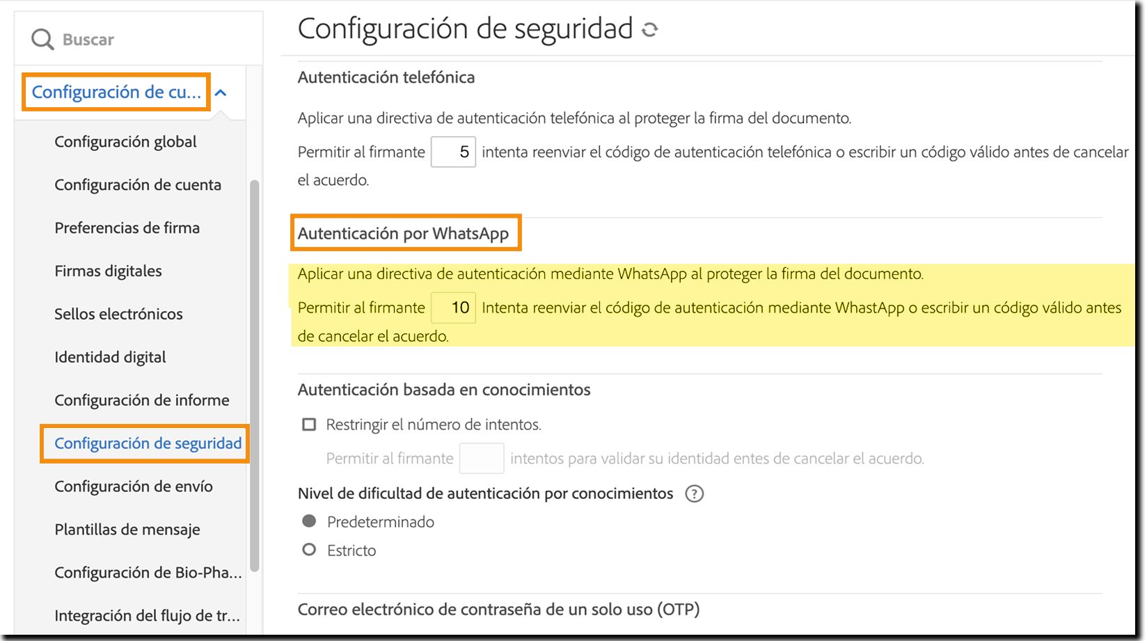 Controles de seguridad de WhatsApp