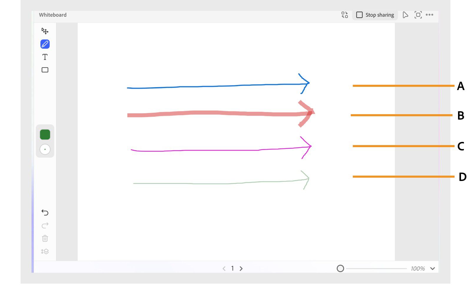 Whiteboard marker tools and their samples.