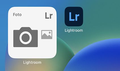 Screenshot des Lightroom Camera-Widgets auf dem Startbildschirm