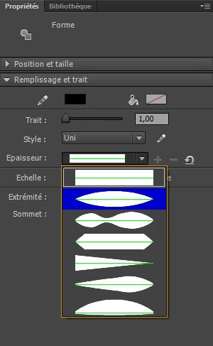 Trait d’épaisseur variable avec une valeur de trait de 68,0 pixels