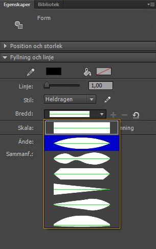Linje med variabel bredd med linjevärdet 68,0 pixlar