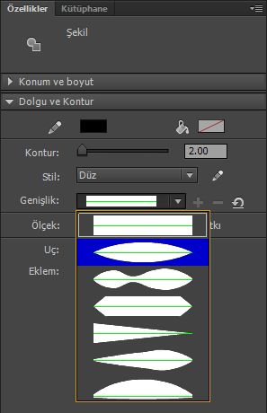 68,0 piksel kontur değerine sahip değişken genişlik konturu