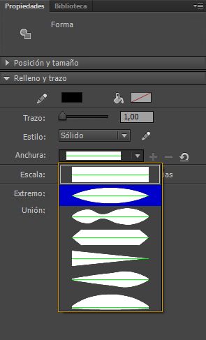Trazo de anchura variable con el valor de trazo de 68,0 px