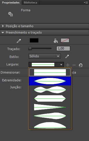 Traçado de largura variável com valor de traçado de 68,0 pixels