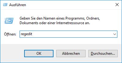 Öffnen Sie den Registrierungseditor in Windows
