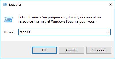 Ouverture de l’Éditeur de registre sous Windows