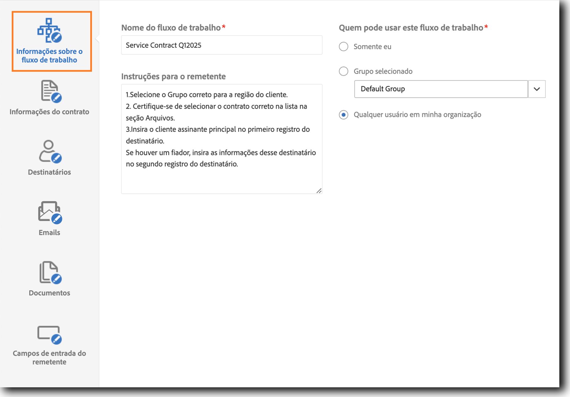 O Designer de fluxo de trabalho personalizado mostra a guia Informações do fluxo de trabalho