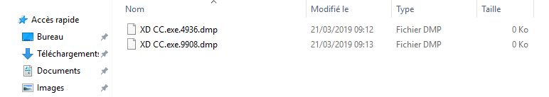 Localiser le fichier .dmp de rapport d’incident