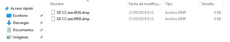 Busque el archivo .dmp del informe de errores