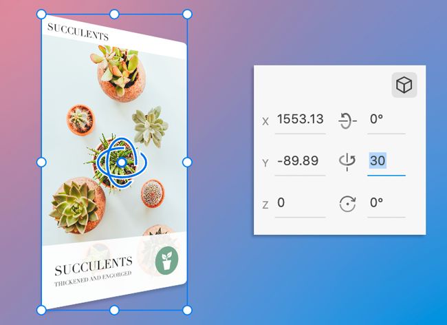 Rotazione dell'oggetto sull'asse Y